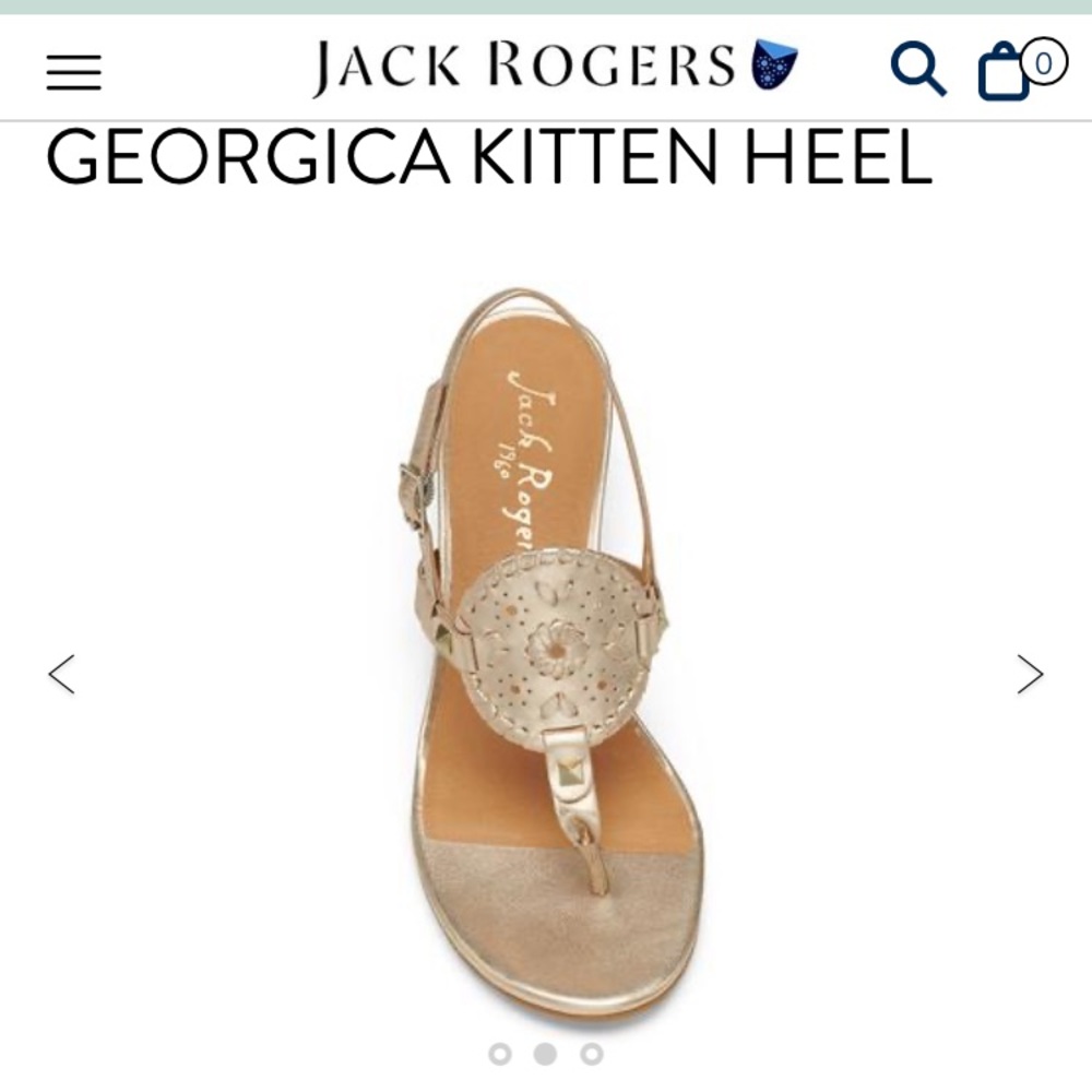 Jack Rogers Georgica Kitten Heel size 8. Platinum